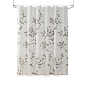 LunaLulinlk Burnout Printed Shower Curtain Grey 72x72" - 1 of 4
