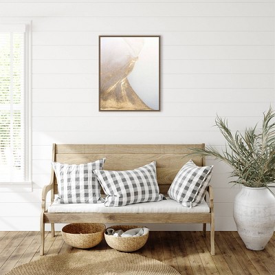 Gold Fusion VI Abstract Canvas Print with Bronze Floater Frame