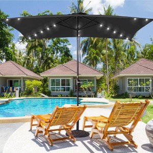 Sonkuki 10x6.5 ft LED Rectangular Patio Market Umbrella w/Tilt Adjustment - 1 of 4