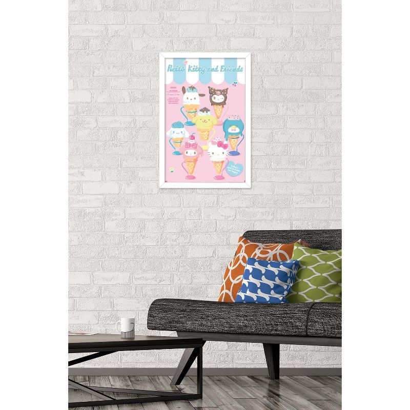Trends International Hello Kitty and Friends: 24 Ice Cream Parlor - Group Framed Wall Poster Prints, 2 of 7