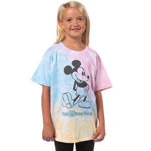 Walt Disney World Girl's Mickey Mouse Tie-Dye Kids Short Sleeve T-Shirt - 1 of 4