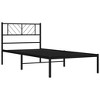 vidaXL Twin XL Metal Bed Frame with Headboard, Sturdy Steel, Black, No Mattress - 4 of 4