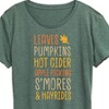 Women's - Instant Message - Fall Bucket List Leaves, Pumpkins, Hot Cider Short Sleeve Graphic T-Shirt - 2 of 4