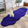 Home Mart Goods Royal Blue Faux Rabbit Fur Fuzzy Soft Fluffy Plush Cozy Shaggy Area Rug - 2 of 4