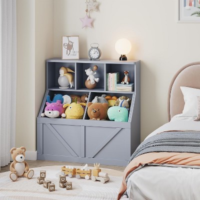 Garvee Toy Storage Organizer and Kids Bookshelf 6-Shelf Durable Cubby Storage for Toddlers
