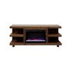 65" Fireplace TV Stand with Two Shelves, Open-Ended Frame, Block Legs, Electric Fireplace Insert, Cable Management, and Remote Contro - 2 of 4