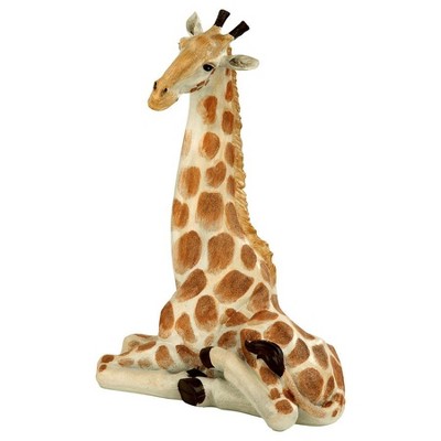 Zari Hand-Painted Resin Resting Giraffe Statue