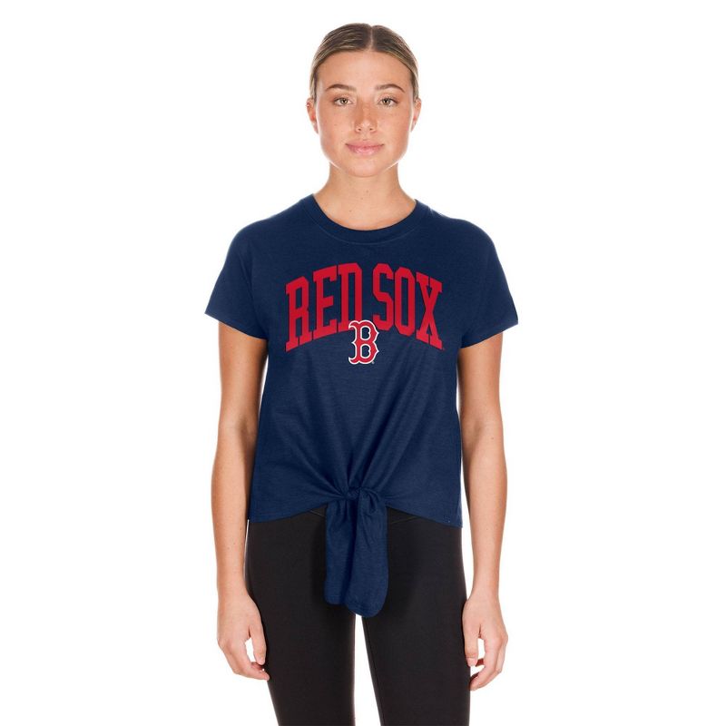 MLB Boston Red Sox Women&#39;s Front Knot T-Shirt, 5 of 7