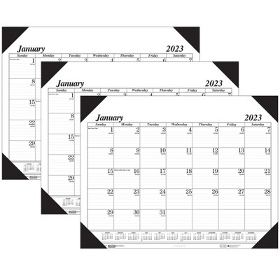 House of Doolittle Academic Economy Desk Pad, 12 Months, January-December, Pack of 3