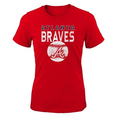 Mlb Atlanta Braves Girls' Crew Neck T-shirt - Xl : Target