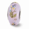 Black Bow Jewelry Fenton Lilac TJ Bird Floral Glass & Sterling Silver Bead Charm - 2 of 4