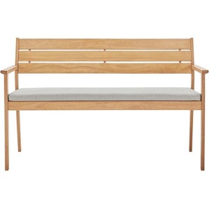 Modway Marina Outdoor Patio Loveseat – Teak Wood Frame with All-Weather Cushions in Natural Navy Finish - 1 of 4
