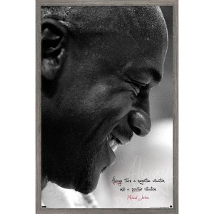 Trends International Michael Jordan - Always Positive Framed Wall Poster Prints - 1 of 4