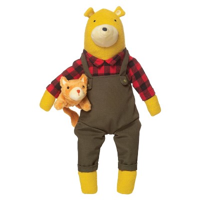 Manhattan Toy Lemon The Bear + Kitty, Stuffed Animal Bear and Kitty, 9"