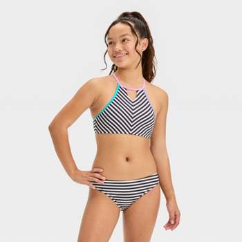 Girls' Pop Striped Bikini Set - art class™