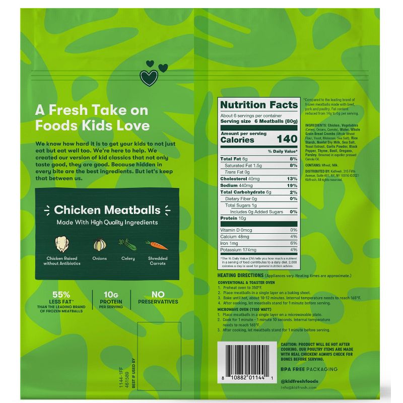 Kidfresh  Frozen Chicken Meatballs - 16.45oz, 3 of 7