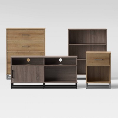 Wood And Metal Round End Table - Room Essentials™ : Target
