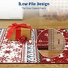 Christmas Washable Area Rug, Non Slip Low Pile Holiday Living Room Bedroom Carpet with Rubber Backing Accent Rug, Red - 4 of 4