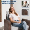 3-Piece Wicker Patio Furniture Set with Cushions & Side Table, Outdoor Rattan Bistro Set for Garden, Porch, Balcony, or Lawn - 3 of 4