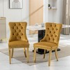 Dronkon Modern Velvet Dining Chairs Set of 2, High-End Tufted Upholstery with Gold Stainless Steel Legs & Nailhead Trim - 4 of 4