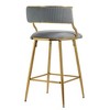 Kumasinova 26'' Counter Height Bar Stools Set of 2, Corduroy Kitchen Island Counter Stool with Back, Versatile Dining Chair with Footrest - 2 of 4