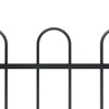 vidaXL Garden Fence with Hoop Top Steel 11.2' Black - 3 of 4