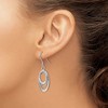 Black Bow Jewelry Polished Layered Oval Dangle Earrings in Sterling Silver - 3 of 4