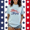 Simply Sage Market Women's Stars and Stripes Short Sleeve Garment Dyed Tee - 2 of 4