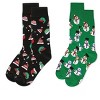 MeMoi 2 Pair Men's Holiday Christmas Novelty Crew Socks Gray 10-13 - 3 of 4