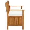 vidaXL Storage Bench Natural wood Solid acacia wood with a polyester cushion - 4 of 4