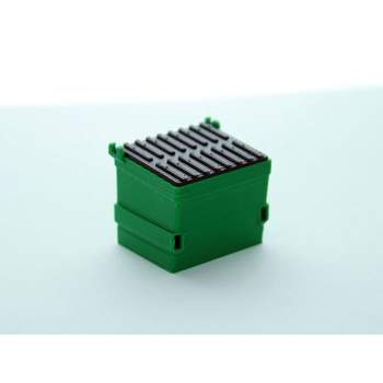 3D to Scale 1/64 3D Printed Green Plastic Dumpster with Removable Black Lid 64-230-GR