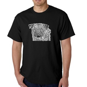 LA Pop Art Men's Word Art T-shirt - Pug Face - 1 of 4
