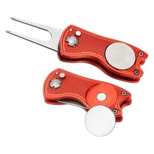 Unique Bargains Foldable Metal Magnetic Ball Marker Golf Divot Repair Tool 2 Pcs - 1 of 4