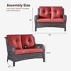 Buenhomino Outdoor Patio Couch Wicker Sofa Loveseat- 2 Seater Rattan Sofa for Outside Patio Garden with Deep Seating and Olefin Cushions - 3 of 4