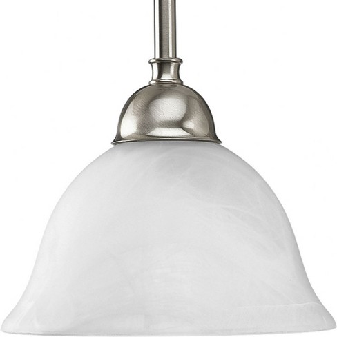 Progress Lighting Avalon 1-Light Brushed Nickel Mini-Pendant with Swirled Alabaster Glass Shade - image 1 of 2