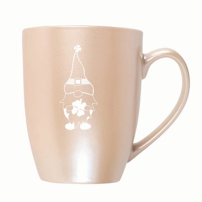 Elanze Designs Gnome With Dot Pattern On Hat 10 ounce New Bone China Coffee Tea Cup Mug, Precious Pearl