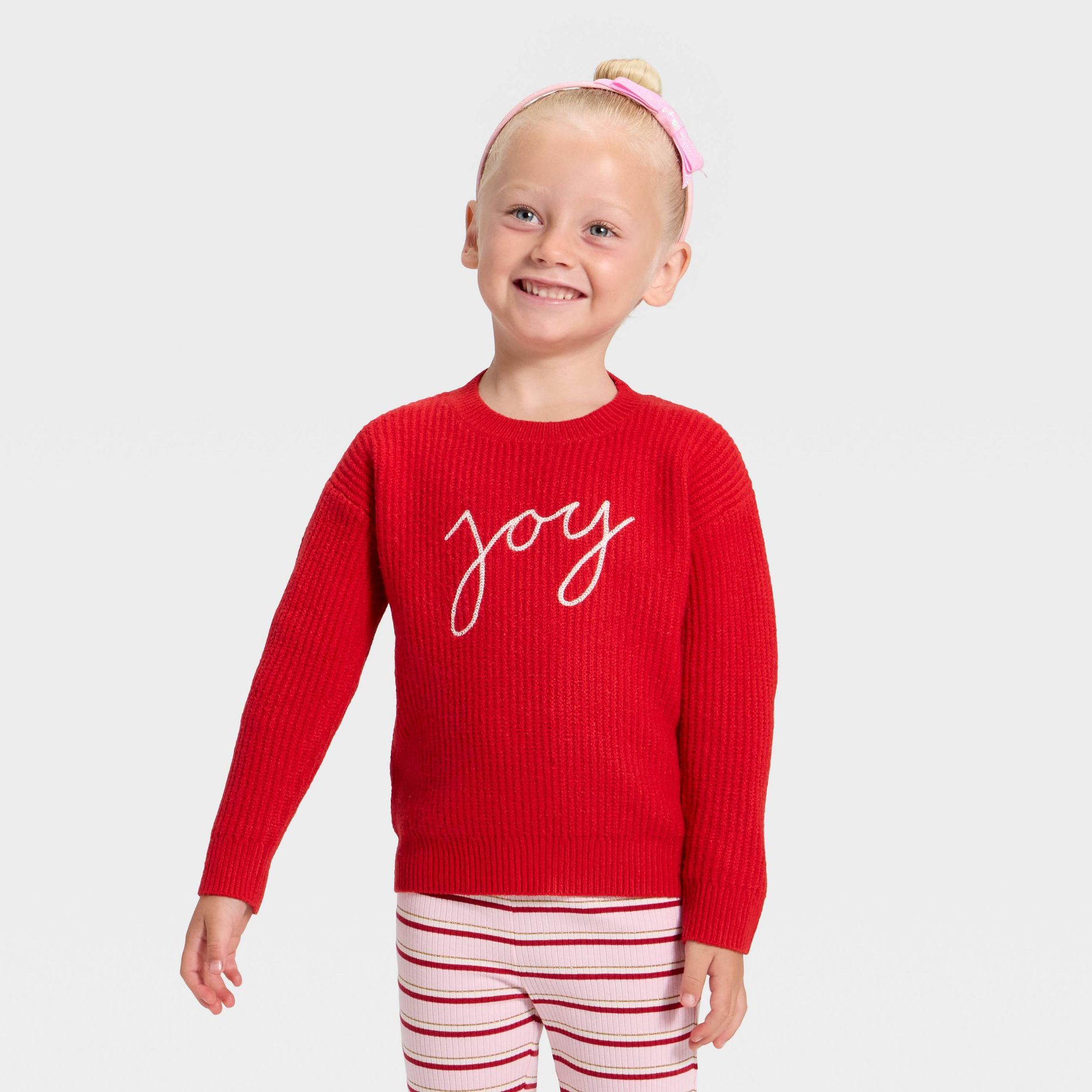 Toddler Girls' Crewneck Pullover Sweater - Cat & Jack™ Red