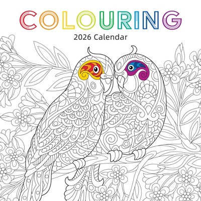 2026 Square Wall Calendar, Colouring, 16-Month Lifestyles Theme with 180 Reminder Stickers (30x30 cm)