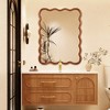 Whisen 30"x40" Wavy Rectangle Decorative Mirror, Solid Wood Frame, Entryway - 2 of 4