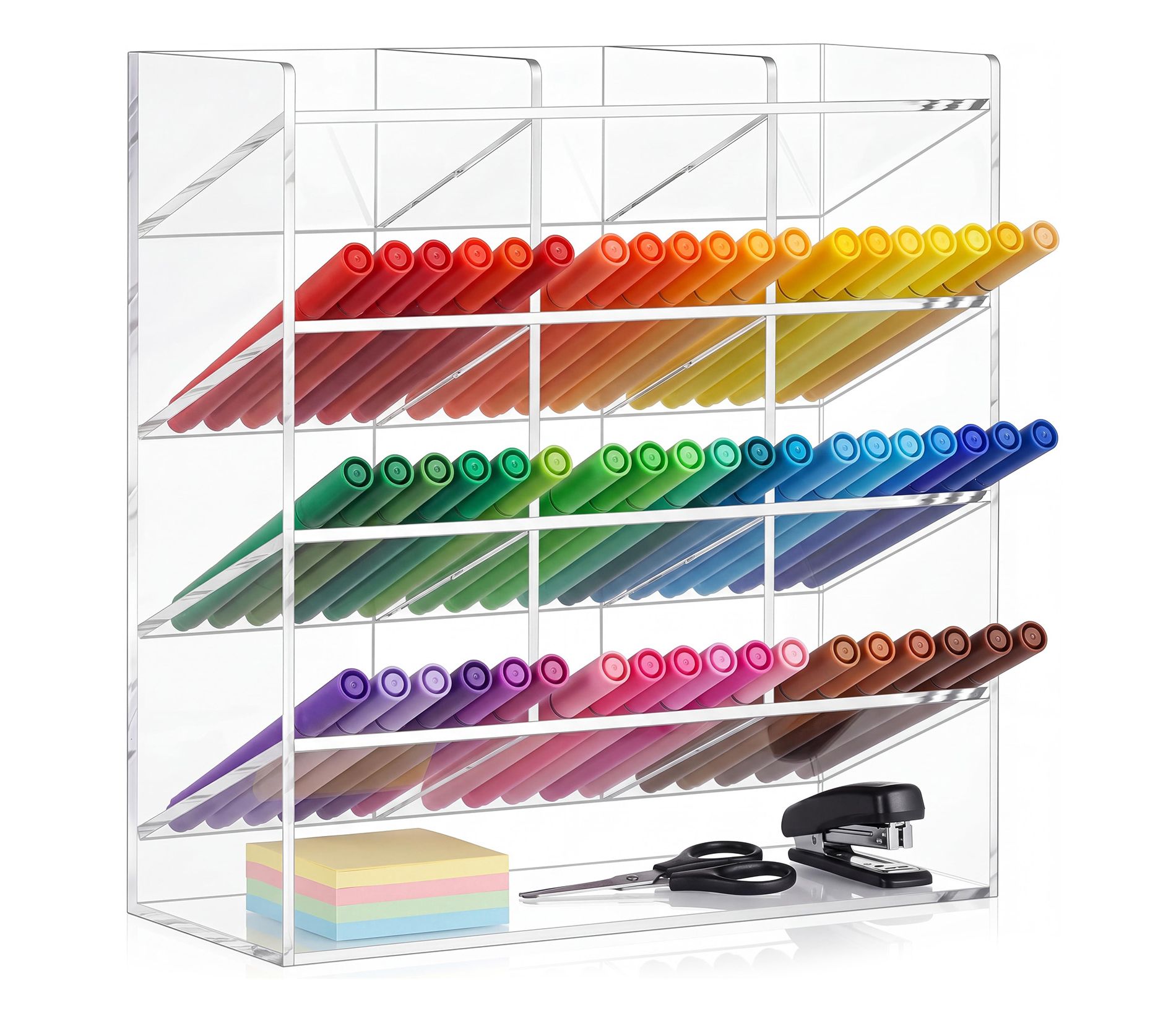 Clear Acrylic Marker Organizer Desktop Art Supply Storage Rack