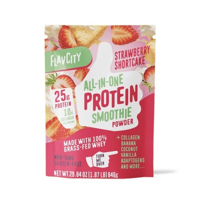 FlavCity Single Serve Protein Smoothie Powder - Strawberry Shortcake - 42.5gms