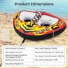 Costway Towable Tube for Boating 1 or 2 Person Inflatable Boat Tube for Youth & Adult Red - 3 of 4