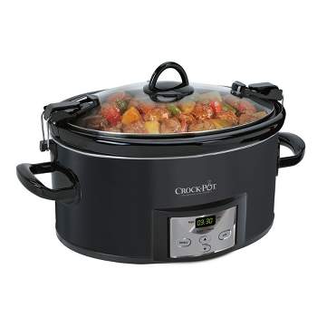Crock-Pot 7 Quart Cook n' Carry Programmable Countdown Ovenproof Slow Cooker with Removable Stoneware, Easy Locking Gasket Lid & Carrying Handles