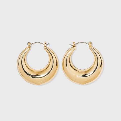 Thick Metal Hoop Earrings - A New Day™ Gold : Target