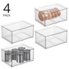 mDesign Plastic Wide Stackable Kitchen Storage Organizer, Drawer, 4 Pack, Clear - 2 of 4
