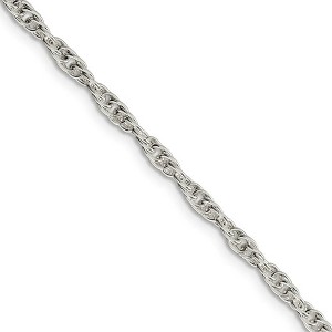 Black Bow Jewelry 2.75mm, Sterling Silver Solid Loose Rope Chain Necklace - 1 of 4
