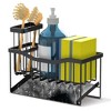 Cheer Collection Stainless Steel Sink Caddy Sponge Holder with Sloped Drain Tray – Compact Counter Organizer - 2 of 4