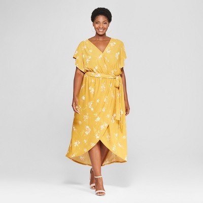 yellow wrap dress target