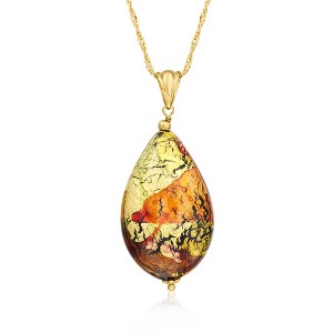 Ross-Simons Italian Multicolored Murano Glass Pendant Necklace in 18kt Gold Over Sterling Size - 1 of 3