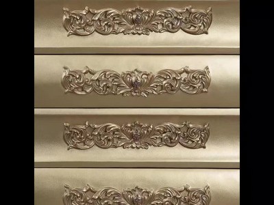 Seville Gold Finish Vertical Chest with Carved Details